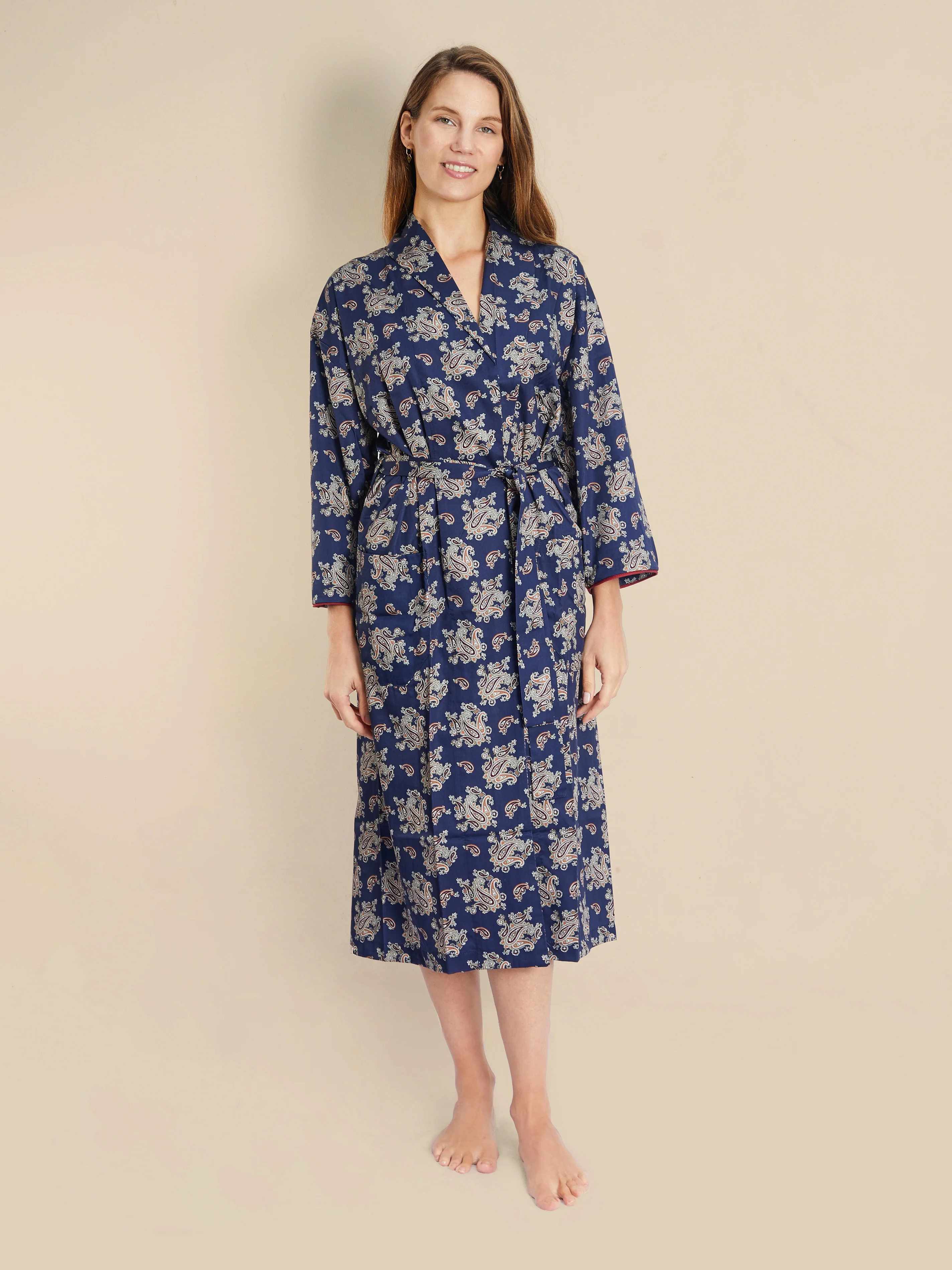 Lightweight Bathrobe - Gatsby Paisley Blue - Image 3