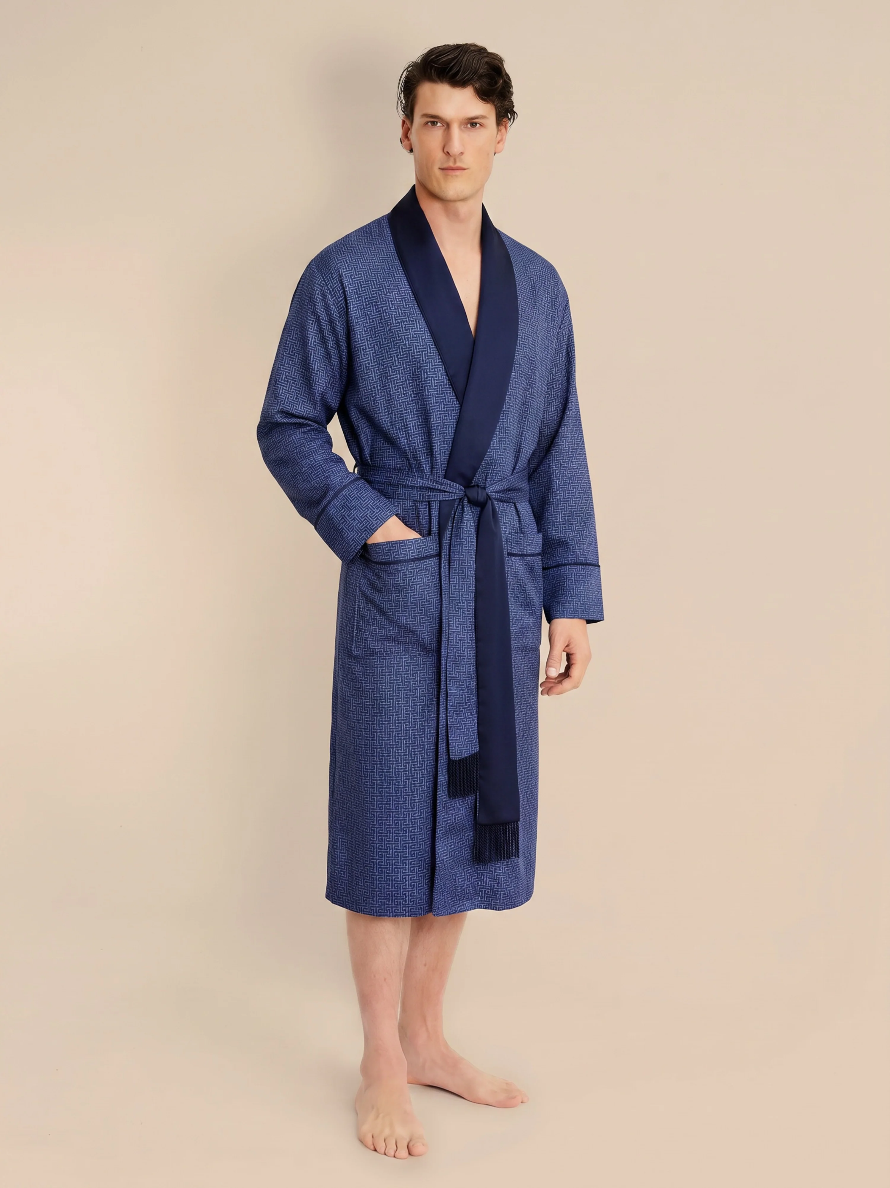 Lightweight Men's Dressing Gown - Oxford - Image 2