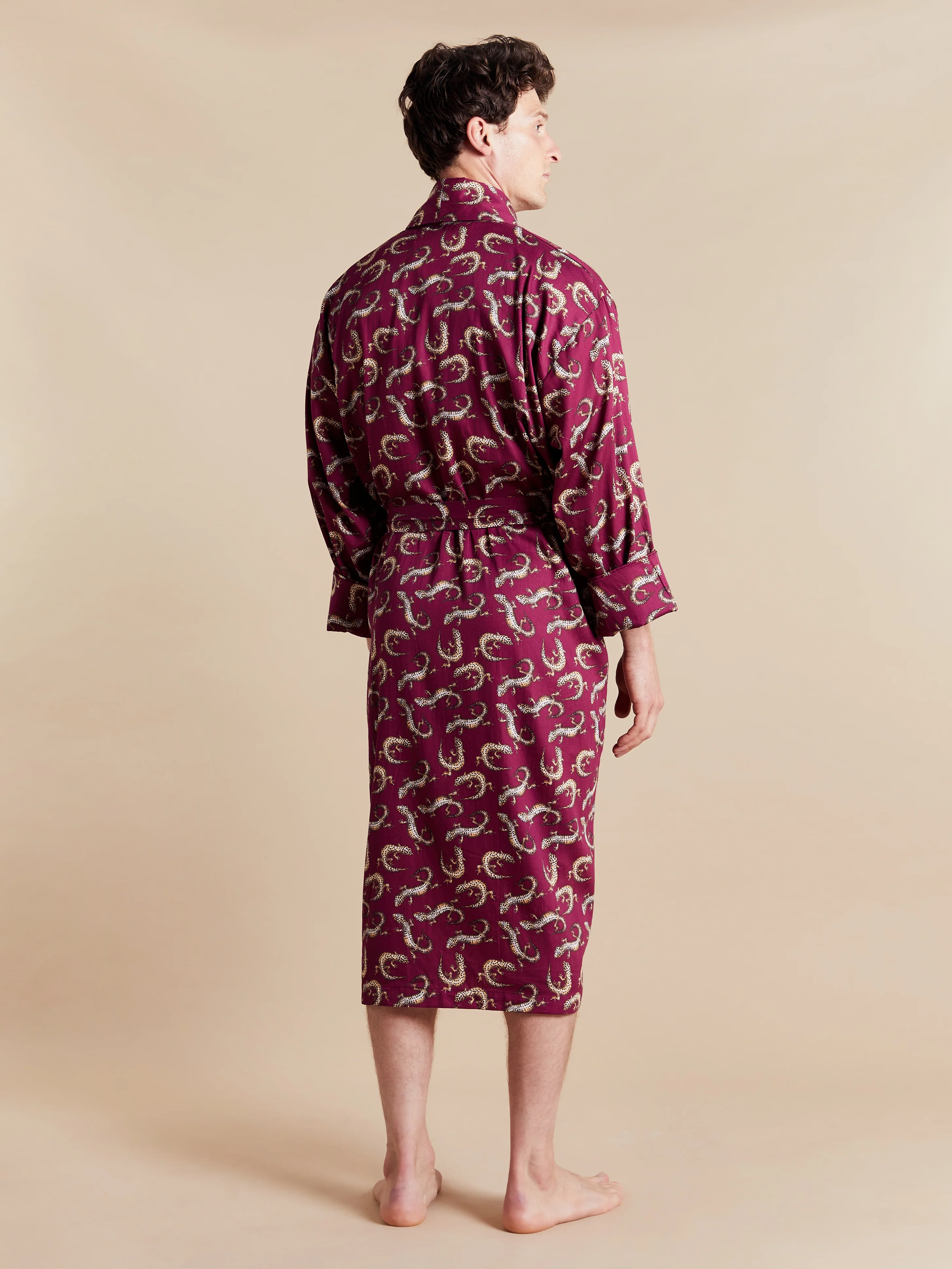 Lightweight Men's Robe - Gekko Claret - Image 9