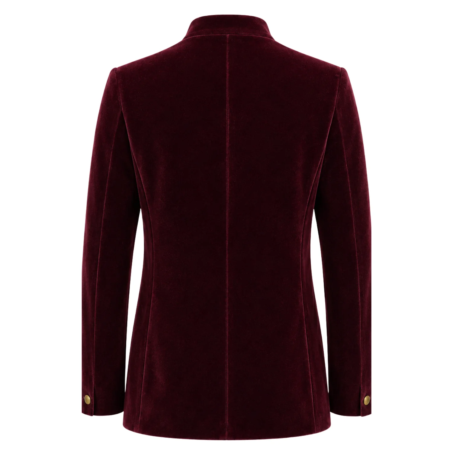 Made to Measure Maroon Italian Velvet Nehru Collar Jacket - Image 4