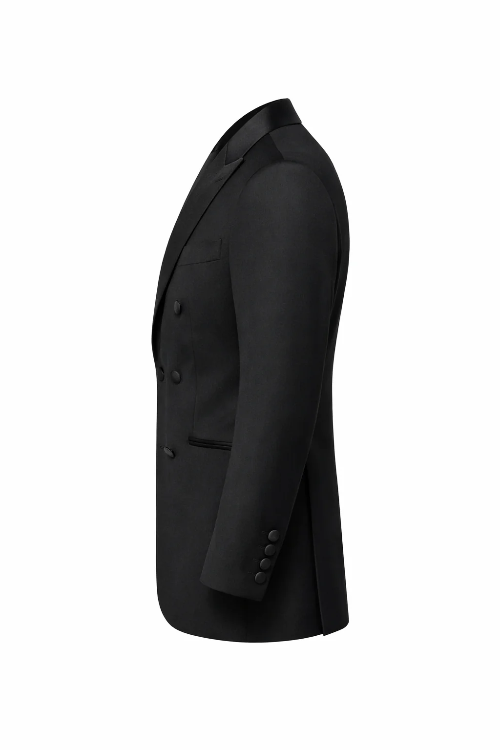 Made to measure Men's Double Breasted Black Tuxedo Jacket - Image 5