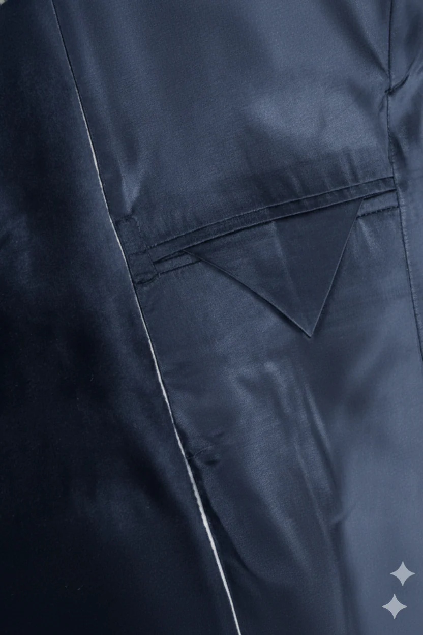 Made to measure Men's Single Breasted Light Navy Velvet Jacket - Image 6