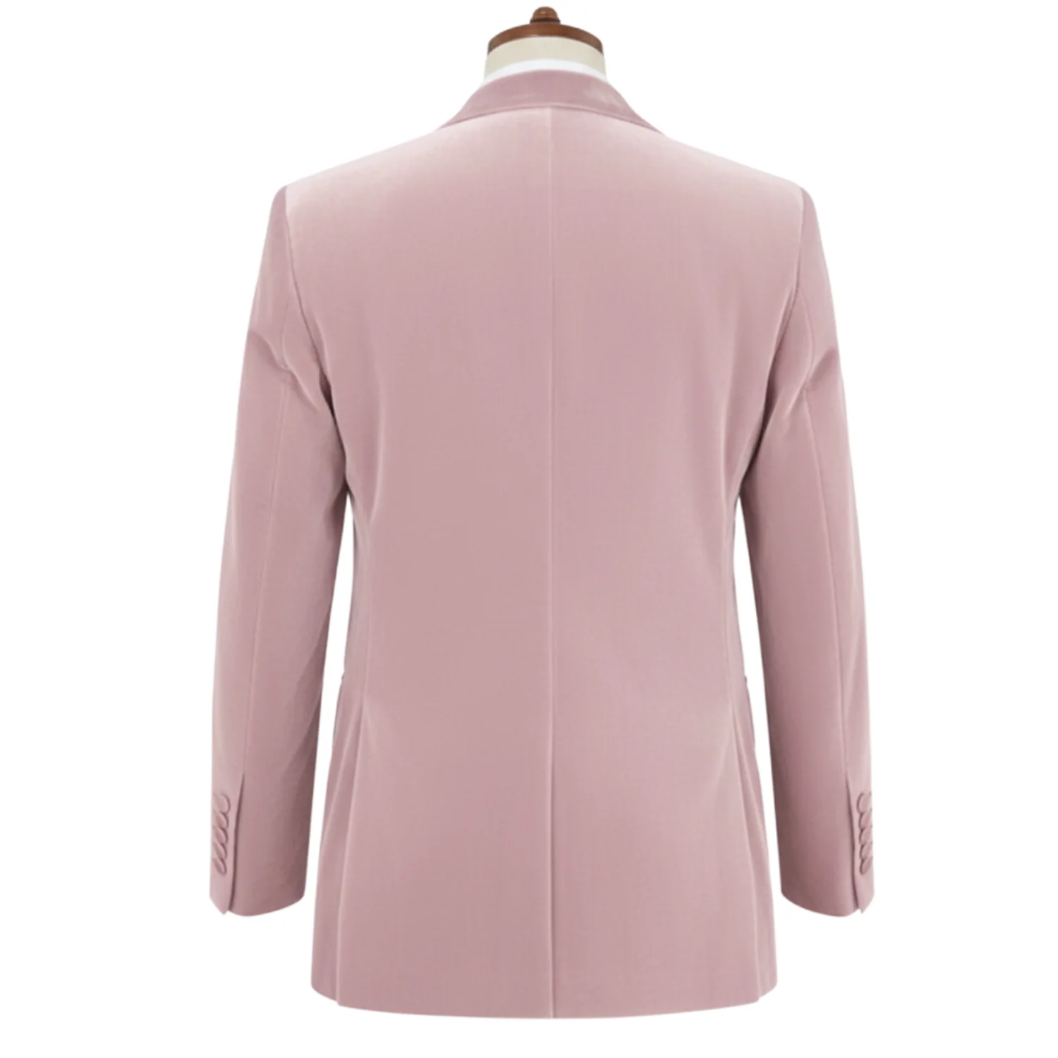 Made to measure Men's Single Breasted Pink Velvet Jacket - Image 4