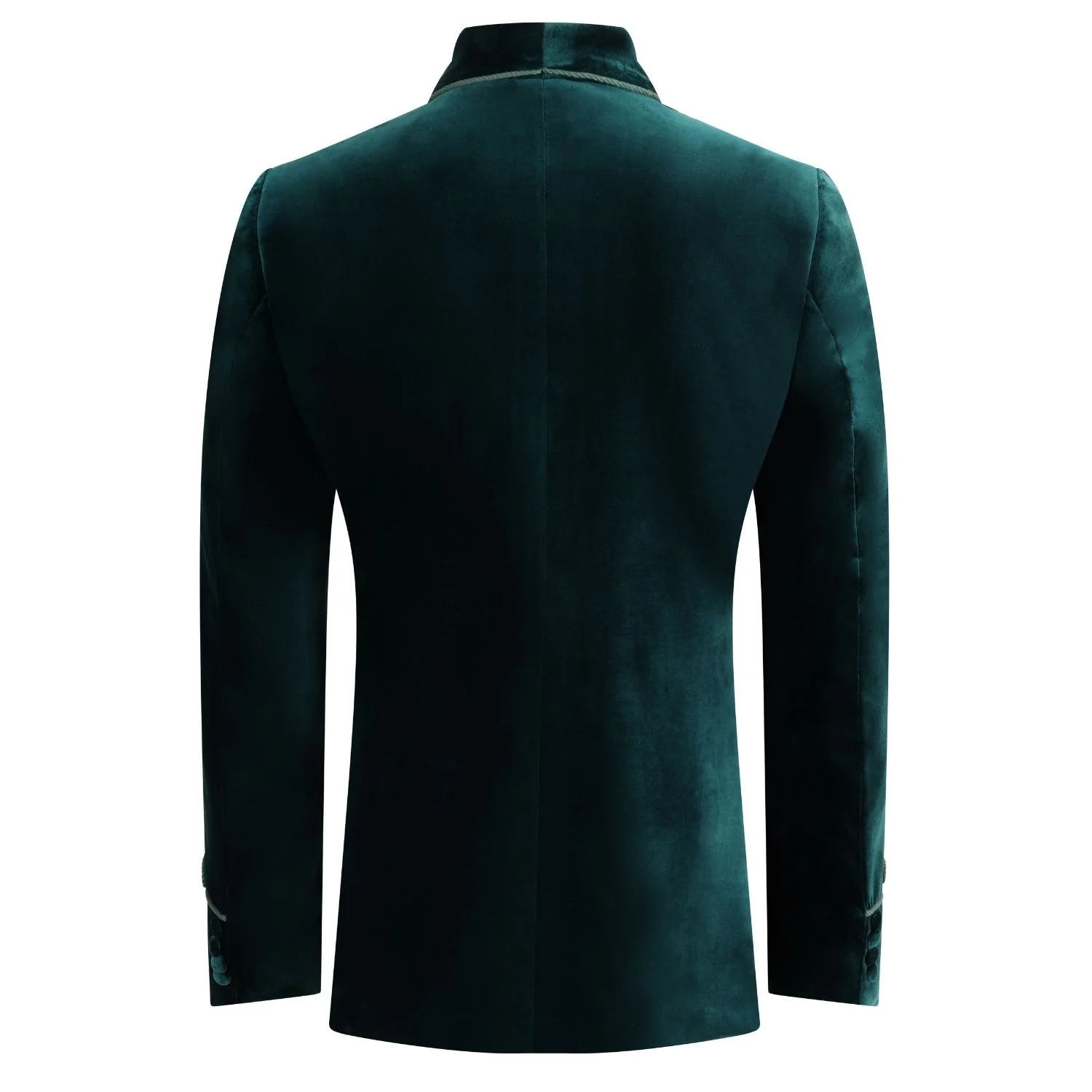 Made to Measure Double Breasted Mens Italian Velvet Smoking Jacket - Green - Image 4