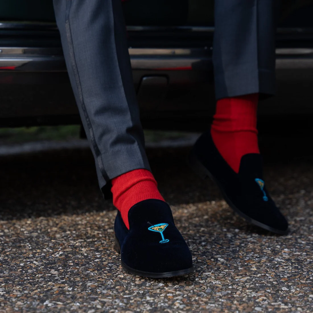 Men's Velvet Loafer/Slipper Shoe Plain Black - Image 5