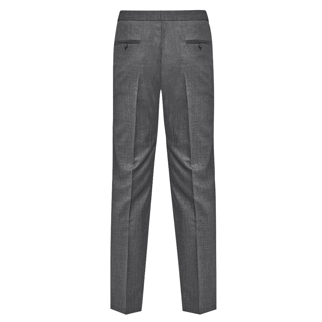 Mens wool mix grey trouser with black satin stripe - Image 3