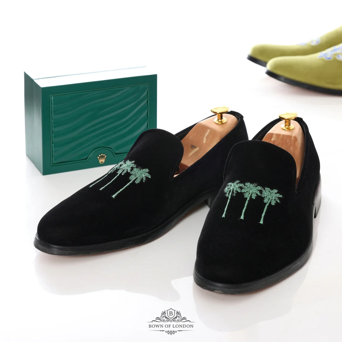 Men's Velvet Loafer/Slipper Shoe Plain Black - Image 6